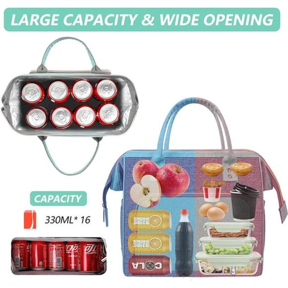 Lunch Box for Women, Insulated Lunch Bag, Large Tote bags, Leak Proof Lunch - Picture 2 of 6